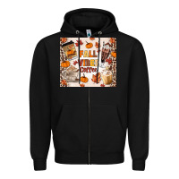 Black fall vibes coffee Zipper Hoodie - MaliasSmallBusiness
