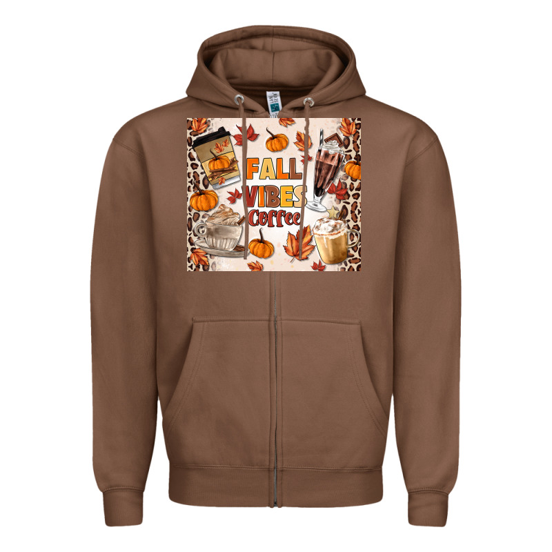 Fall Vibes Coffee Zipper Hoodie by MaliasSmallBusiness | Teevron