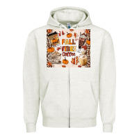 Oatmeal Heather fall vibes coffee Zipper Hoodie - MaliasSmallBusiness