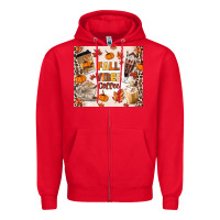 Red fall vibes coffee Zipper Hoodie - MaliasSmallBusiness