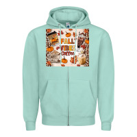 Seafoam fall vibes coffee Zipper Hoodie - MaliasSmallBusiness