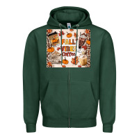 Sports Green fall vibes coffee Zipper Hoodie - MaliasSmallBusiness