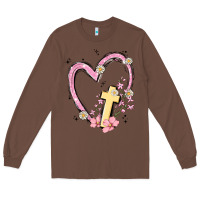 Chestnut heart cross Long Sleeve Tee - MaliasSmallBusiness