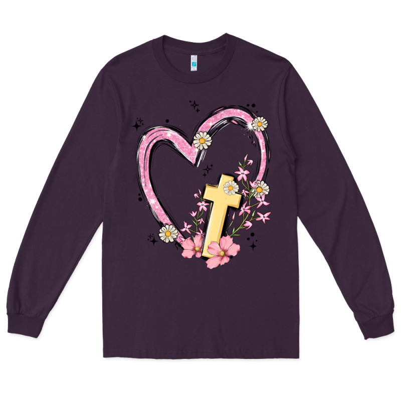 Heart Cross Long Sleeve Tee by MaliasSmallBusiness | Teevron