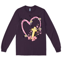 Plum heart cross Long Sleeve Tee - MaliasSmallBusiness