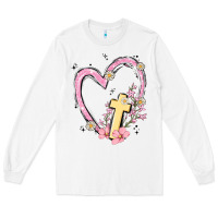 White heart cross Long Sleeve Tee - MaliasSmallBusiness