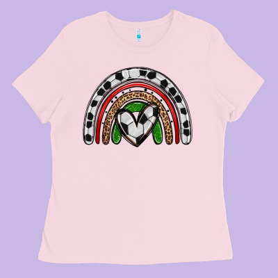Soccer Rainbow Ladies Tee Designed By Zillion Design Studio