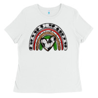 White soccer rainbow Ladies Tee - Zillion Design Studio
