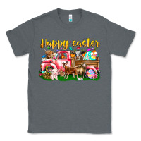 Charcoal Heather Happy Easter Animal Car Classic Tee - CowhideDigitalArt