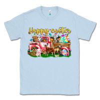 Dusty Blue Happy Easter Animal Car Classic Tee - CowhideDigitalArt