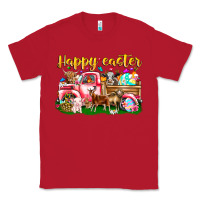 Red Happy Easter Animal Car Classic Tee - CowhideDigitalArt