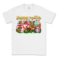 White Happy Easter Animal Car Classic Tee - CowhideDigitalArt