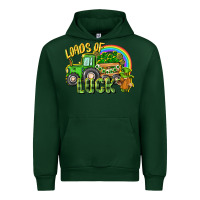 Forest Green Loads of luck tractor Urban Hoodie - CowGirlArtShop