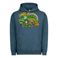 Pigment Midnight Navy Loads of luck tractor Urban Hoodie - CowGirlArtShop