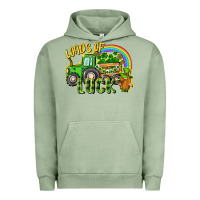 Pigment Oil Green Loads of luck tractor Urban Hoodie - CowGirlArtShop
