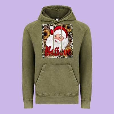 Believe Santa Vintage Hoodie Designed By Jahusdesignshop