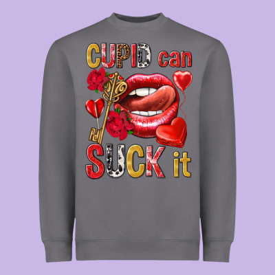 Cupid Can Suck It Heavyweight Sweatshirt Designed By Nancycooperartshop