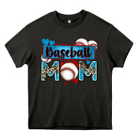 Asphalt baseball mom with leopard Heavy Core Tee - Zillion Design Studio