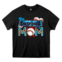 Black baseball mom with leopard Heavy Core Tee - Zillion Design Studio