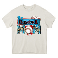 Cream baseball mom with leopard Heavy Core Tee - Zillion Design Studio