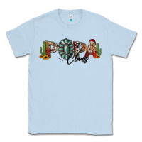 Dusty Blue western christmas papa claus sunflowers and cactus Classic Tee - Jasminsmagicworld