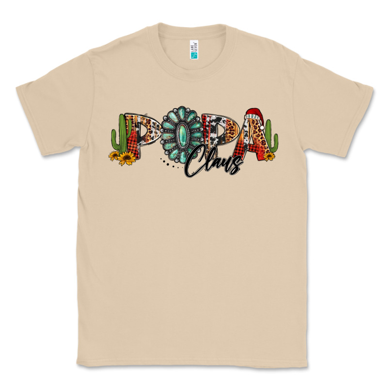 Western Christmas Papa Claus Sunflowers And Cactus Classic Tee by Jasminsmagicworld | Teevron