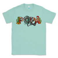 Seafoam western christmas papa claus sunflowers and cactus Classic Tee - Jasminsmagicworld