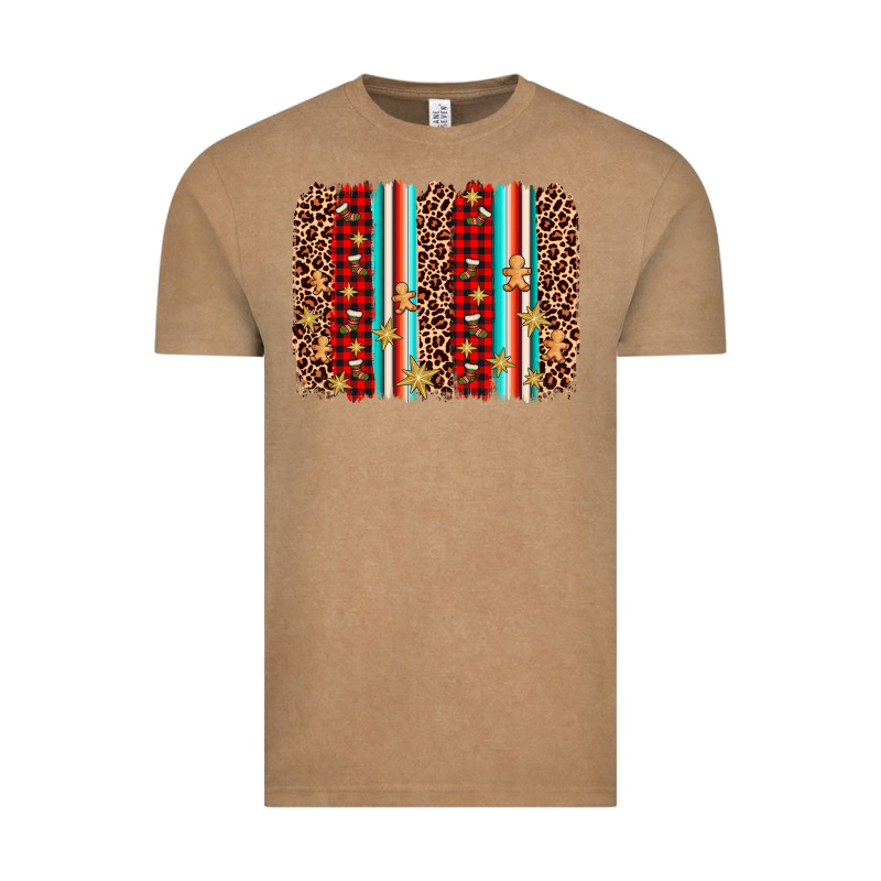 Christmas Socks Cookie Leopard Brushstroke Vintage Tee by AdoDesignShop | Teevron