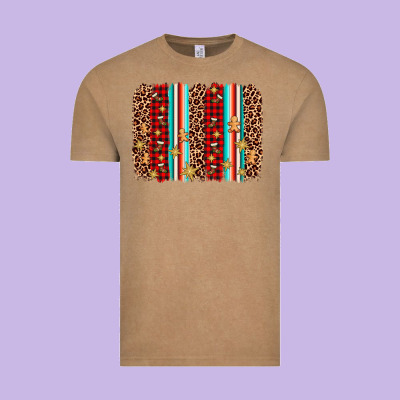 Christmas Socks Cookie Leopard Brushstroke Vintage Tee Designed By Adodesignshop