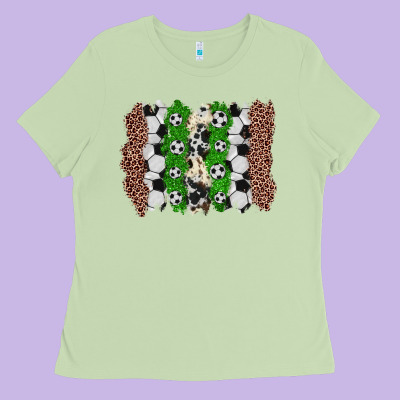 Soccer Brushstroke Ladies Tee Designed By Zillion Design Studio