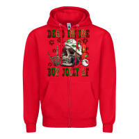 Red Dead inside but jolly af Zipper Hoodie - NancyCooperArtShop