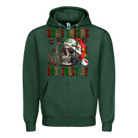 Sports Green Dead inside but jolly af Zipper Hoodie - NancyCooperArtShop