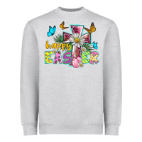 Heather Grey happy easter cross Heavyweight Sweatshirt - BarkalooDesign