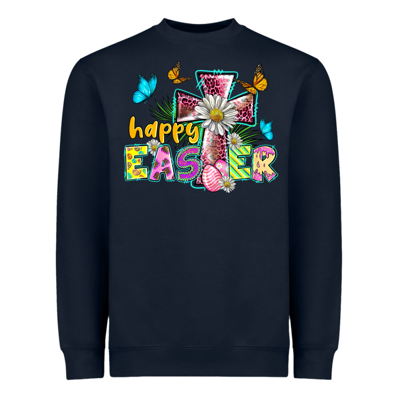 Happy Easter Cross Heavyweight Sweatshirt by BarkalooDesign | Teevron