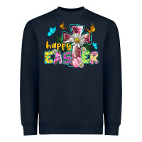 Navy happy easter cross Heavyweight Sweatshirt - BarkalooDesign
