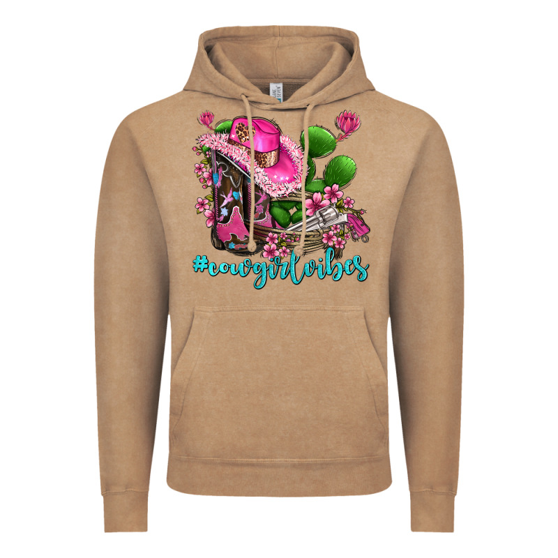 Cowgirl Vibes With Boots And Gun Vintage Hoodie by AdoDesignShop | Teevron