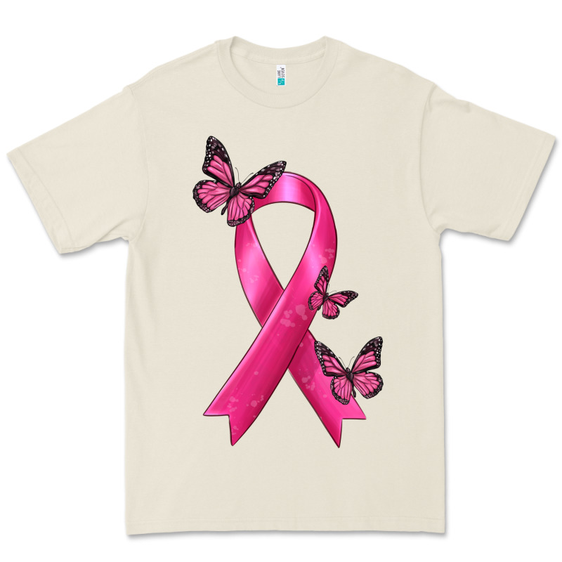 Breast Cancer Ribbon With Butterfly Premium Tee by texasbilliewilder | Teevron