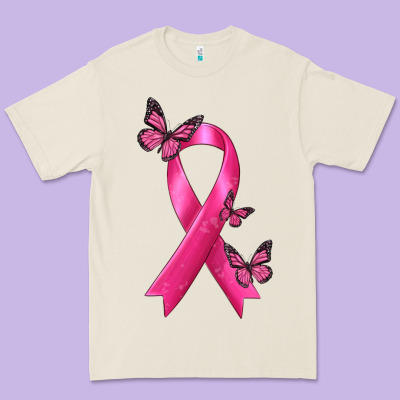 Breast Cancer Ribbon With Butterfly Premium Tee Designed By Texasbilliewilder
