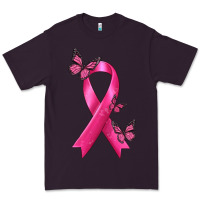 Plum Breast Cancer Ribbon with Butterfly Premium Tee - texasbilliewilder