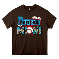 Chocolate Brown baseball mini with leopard Heavy Core Tee - Zillion Design Studio