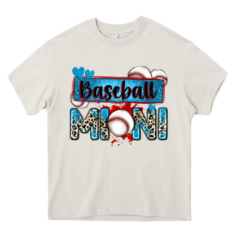 Baseball Mini With Leopard Heavy Core Tee by Zillion Design Studio | Teevron