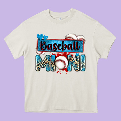 Baseball Mini With Leopard Heavy Core Tee Designed By Zillion Design Studio