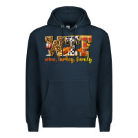 Navy WTF Wine Turkey Family Premium Hoodie - texasbilliewilder