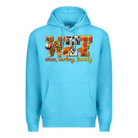 Ocean Blue WTF Wine Turkey Family Premium Hoodie - texasbilliewilder