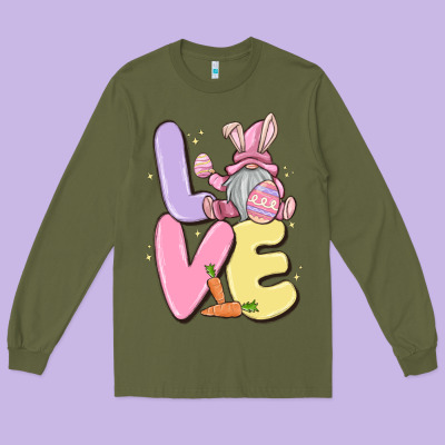 Love Easter Gnome Long Sleeve Tee Designed By Maliassmallbusiness