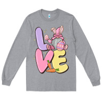 Heather Grey love easter gnome Long Sleeve Tee - MaliasSmallBusiness