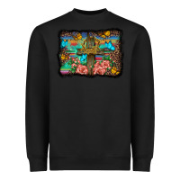 Black wooden cross background Heavyweight Sweatshirt - BarkalooDesign