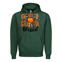 Sports Green Thankful Grateful Blessed Zipper Hoodie - MaliasSmallBusiness