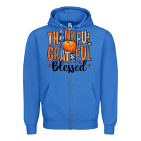 True Royal Thankful Grateful Blessed Zipper Hoodie - MaliasSmallBusiness