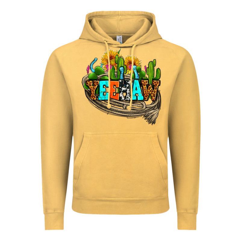 Yeehaw And Cactus With Horseshoe Vintage Hoodie by AdoDesignShop | Teevron